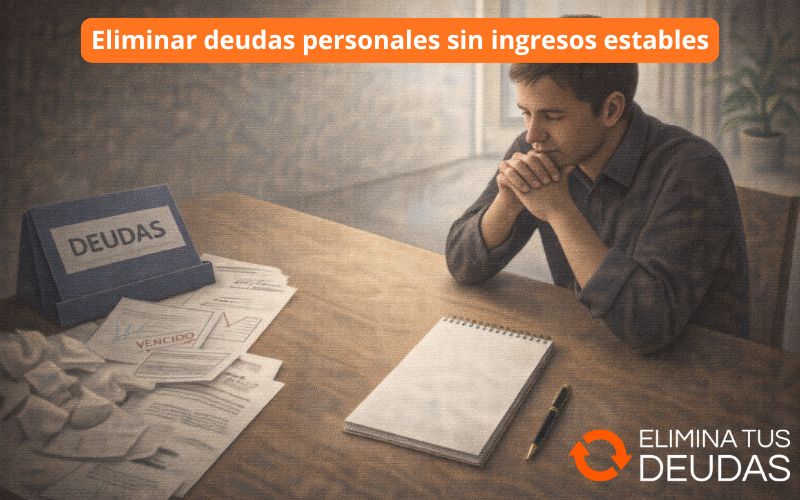 Eliminar deudas personales sin ingresos estables