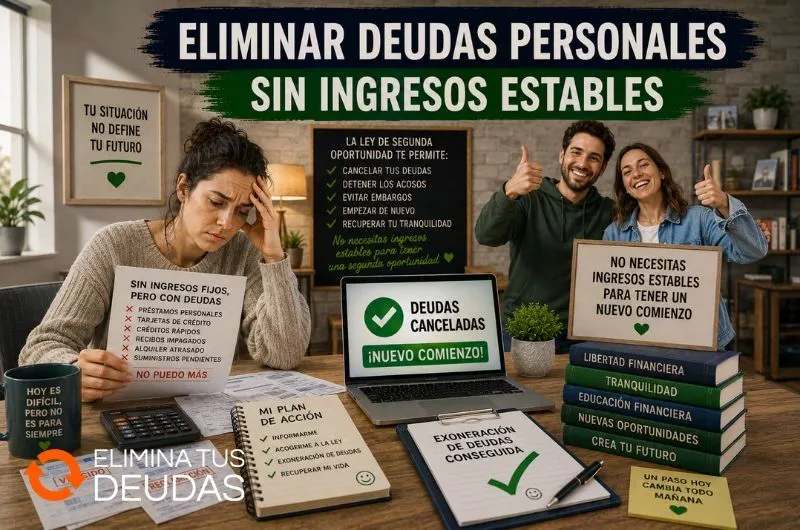 Eliminar deudas personales sin ingresos estables