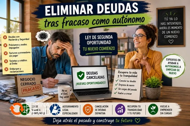 Eliminar deudas tras fracaso como autónomo