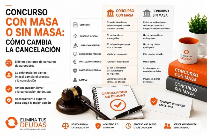concurso con masa o sin masa